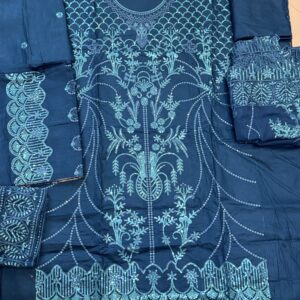 Maria B. Original 3 Piece Unstitched Embroidered Suit (Royal Blue)