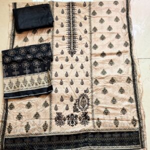 earthy elegance black embroidered lawn unstitched 3 piece