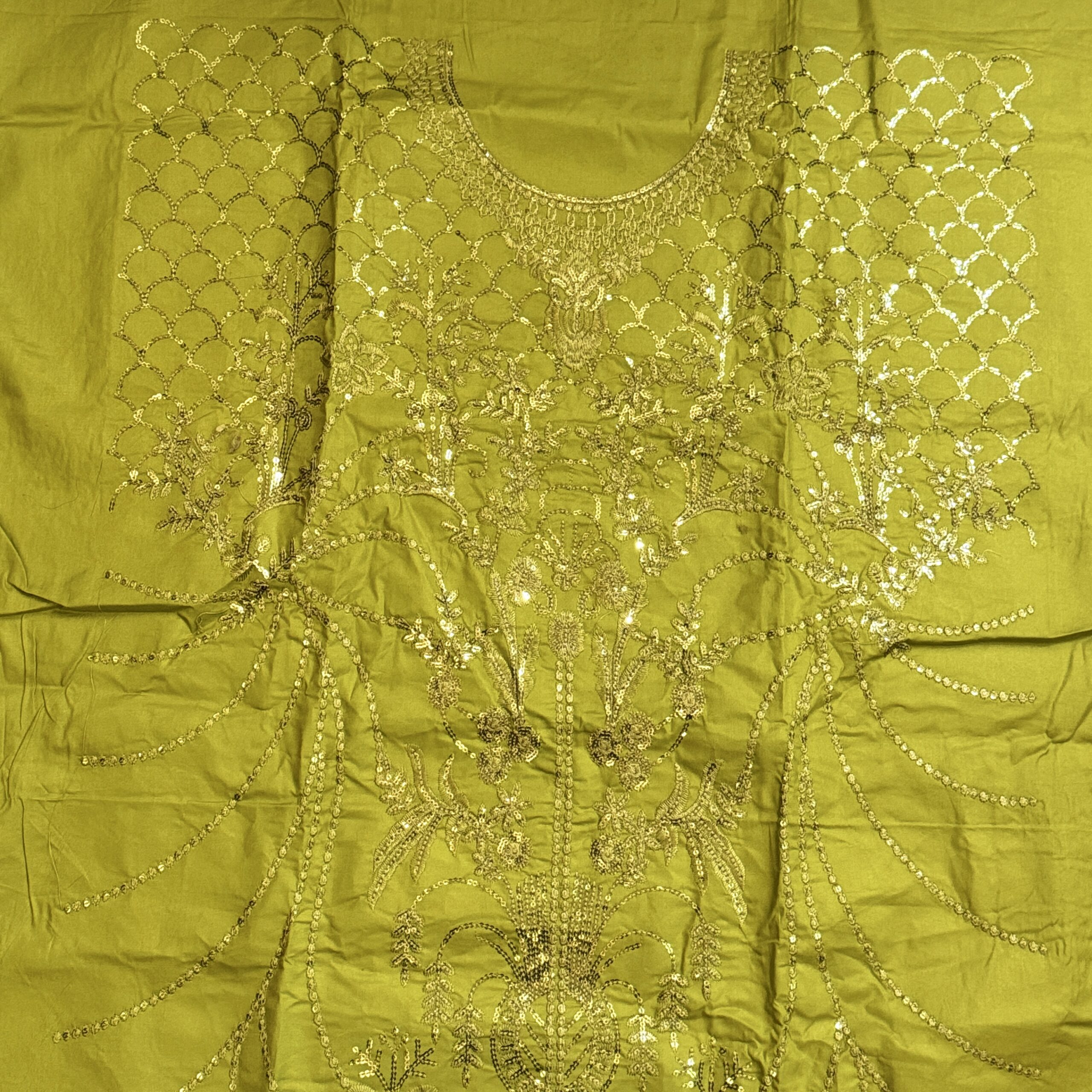 Maria B. Original Elegant Yellow Embroidered Unstitched 3 Piece Suit – Luxury Festive Collection - Image 2