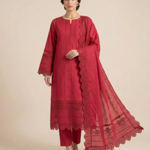3 Piece Lawn Chickenkari Embroidered Suit ( Unstitched )