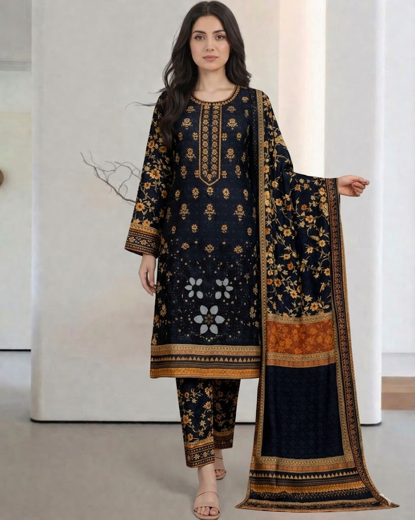 3 Piece Embroidered Lawn Suit ( Unstitched )