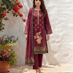 3 Piece Embroidered Lawn Suit (Unstitched)