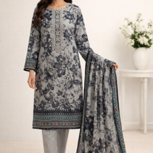 3 Piece Embroidered Lawn Suit (Unstitched)