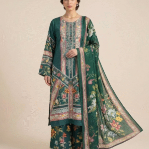 3 piece Lawn Embroidered Sea Green Suit (Pret)