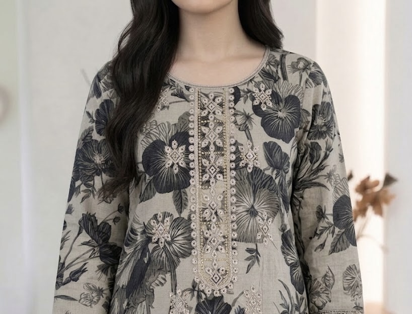 3 Piece Embroidered Lawn Suit (Unstitched) - Image 2