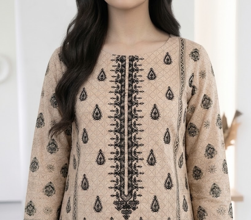 3 Piece Embroidered Lawn Suit (Unstitched) - Image 2