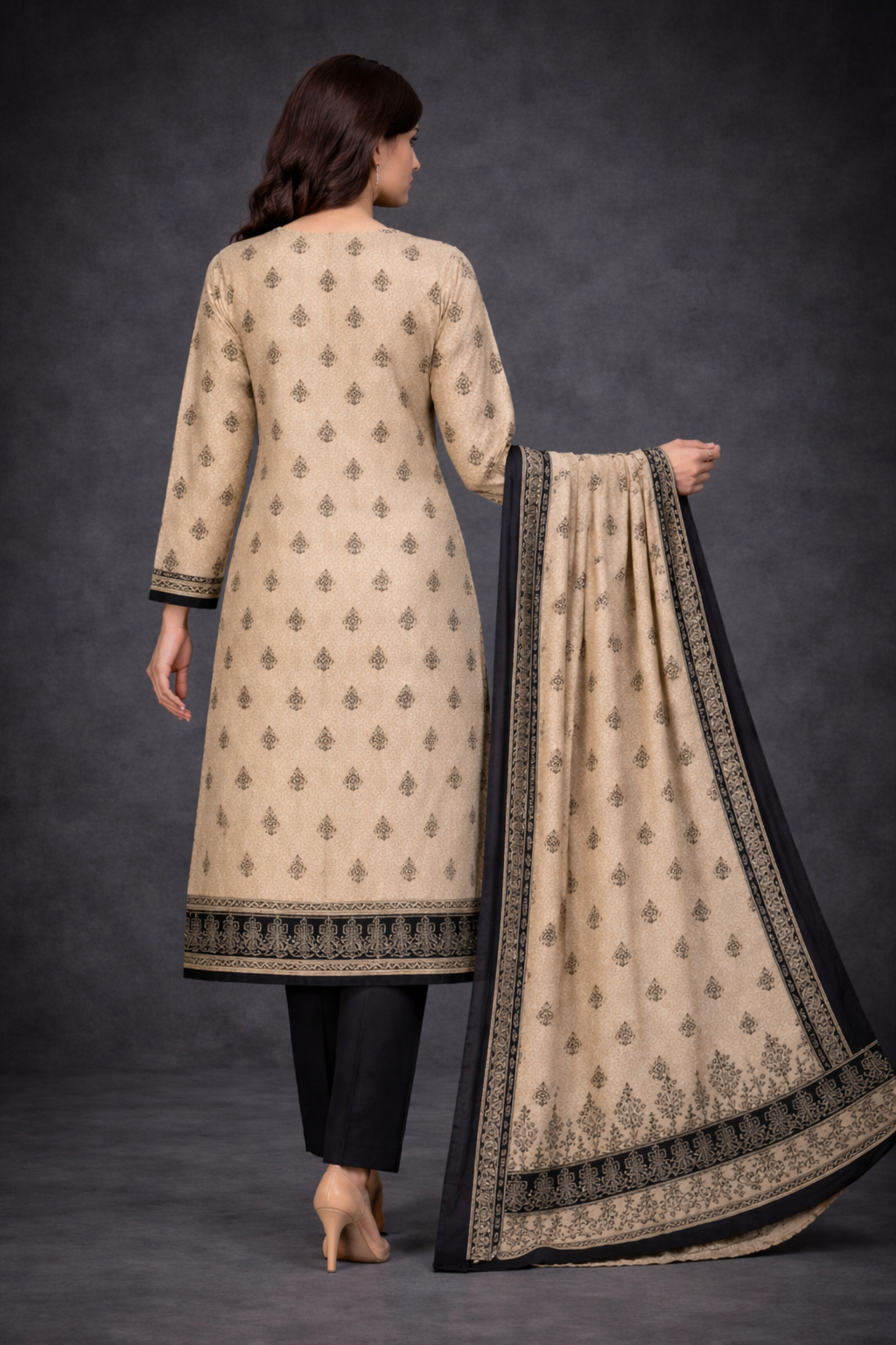 3 Piece Embroidered Lawn Suit (Unstitched) - Image 3
