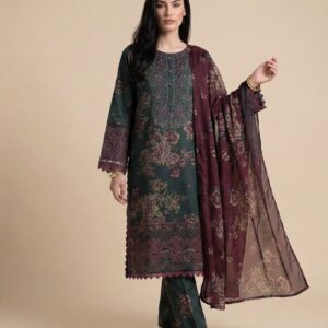 3 Piece Embroidered Lawn Stitched Suit (Luxury)