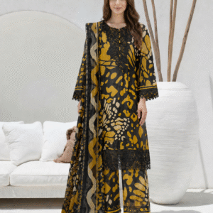 3 Piece Lawn Embroidered Suit (Luxury)