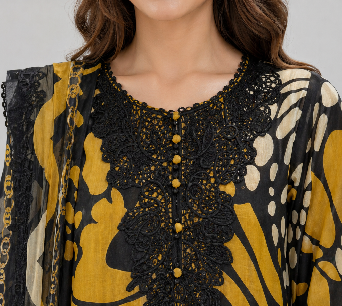 3 Piece Lawn Embroidered Suit (Luxury) - Image 2