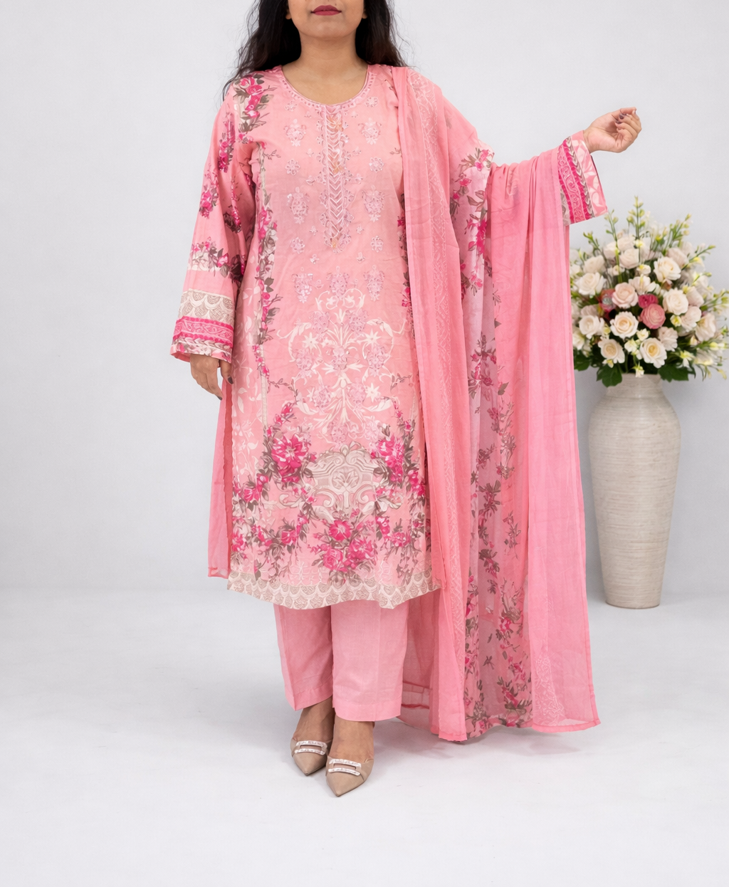 3 Piece Lawn Embroidered Suit (Pret)