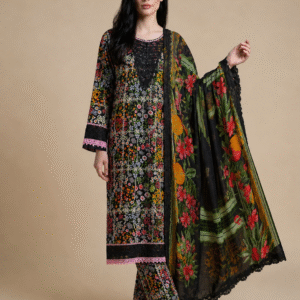 3 Piece Embroidered Lawn Suit (Luxury)