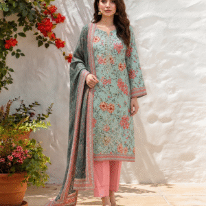 3 Piece Embroidered Lawn Suit (Pret)