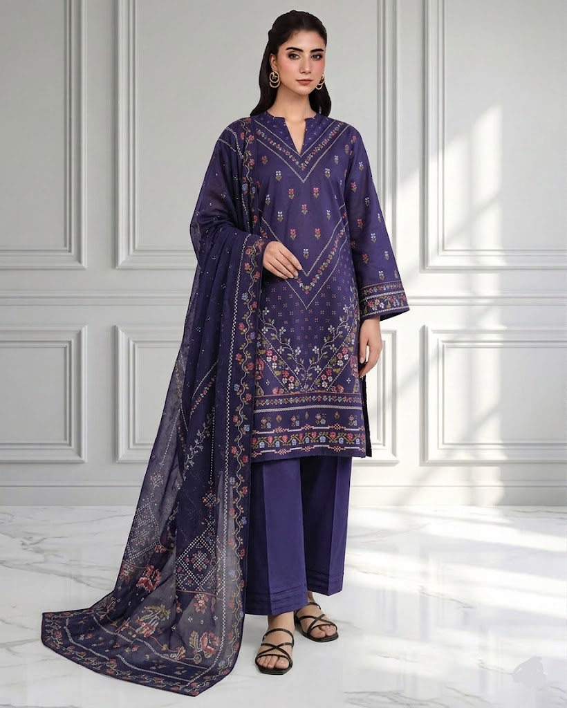 3 Piece Printed Lawn Suit ( Unstitched )